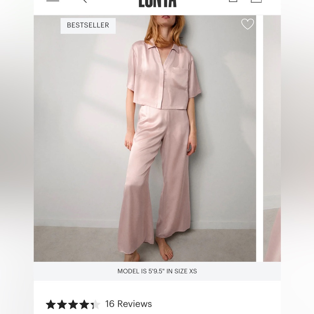 Lunya silk blouse and bottoms pajama set